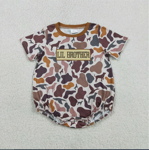 ชุดรอมเปอร์เด็กผู้ชายลายพรางสีน้ำตาลปักลาย LIL BROTHER รุ่น Baby SR3865 สำหรับฤดูร้อน - Product Image 4