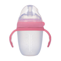 Biberon en silicone sans BPA 150ml à col large, biberon anti-colique pour nouveau-né