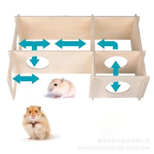 Nouveau Nid en Bois Rectangulaire pour Hamster - Maison Labyrinthe Couleur Bois pour Petits Animaux - Fournitures pour Hamsters - Product Image 4