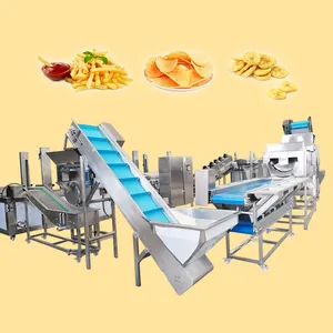 100kg/h 200kgh 300kg/h Automatic Fresh Potato Chips Frozen French Fries Production Line Making Machine