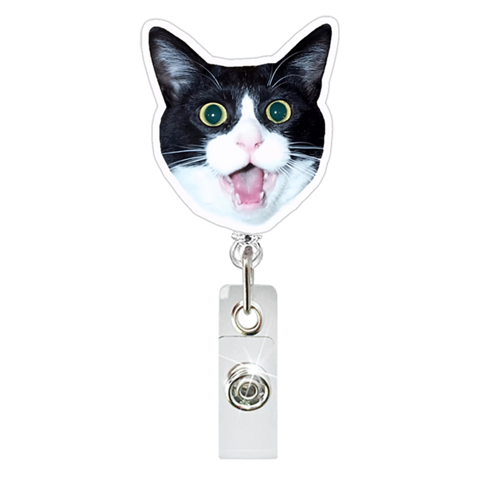 Chat noir dépasse la langue