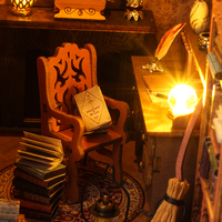 Kit de construction pour maison de poupée en bois, serre-livres avec lumières LED, cadeau de décoration pour la maison