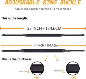 Correas de Neopreno Negras de 3.2cm de Ancho para Cámara, Correas de Hombro y Cuello de Liberación Rápida para <span class=keywords><strong>iPad</strong></span>, DSLR, Binoculares - Product Image 3