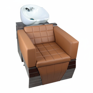 Sillón de Lavacabezas Moderno de Cuero Sintético PU con Accesorios para Salón de Belleza - Product Image 2