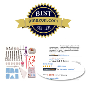 Beeman-boquillas rusas para decoración <span class=keywords><strong>de</strong></span> pasteles, juego <span class=keywords><strong>de</strong></span> boquillas rusas para decoración <span class=keywords><strong>de</strong></span> glaseado, boquillas con bolsas <span class=keywords><strong>de</strong></span> pastelería desechables, 72 Uds. - Product Image 2