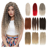 Cheveux Tressés Vague d'Eau Ariel, Boucles Russes Vague Profonde, Cheveux Synthétiques au Crochet en Gros, Extension Capillaire Ondulée Rouge Rose Blond Jessica