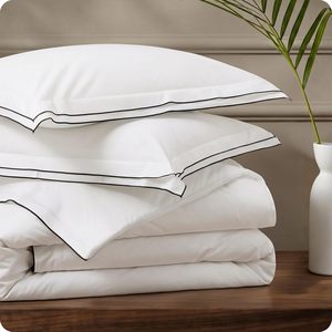 White 100% Cotton Woven Modern Solid Colors Luxury Hotel Bedding Sets Duvet Cover Bed Sheets Customizable Sizes 300tc Thread - Product Image 1