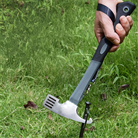 Marteau de camping robuste avec démontage de piquet de tente Marteau de tente en acier 12.6 "-Maillet de tente à poignée recouverte de caoutchouc avec sangle de maintien