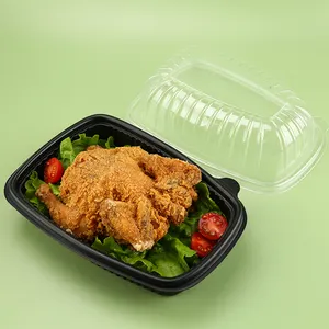 Microwave Fried Plastic Disposable Food Storage Container Set Chicken Food Packing Box With Lid