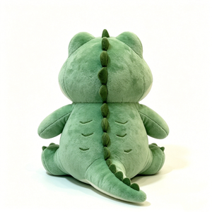 Personaliza un adorable cocodrilo de peluche sentado con vientre blanco, un lindo regalo de peluche con diseño de corazón rojo. - Product Image 3