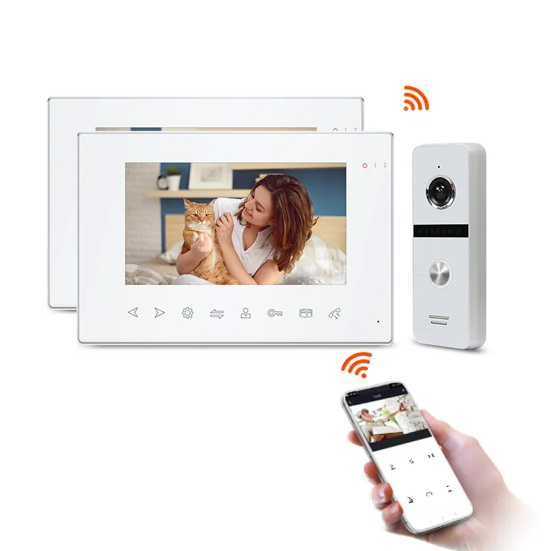 Hot sale tuya wifi video door phone intercom doorbell 4 wire commax doorphone smart mobile app control smart home
