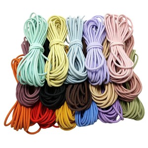 Fascette per capelli elastiche in poliestere 3mm personalizzate ecologiche con fasce elastiche rotonde colorate che fanno corde - Product Image 1