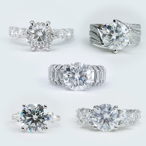 Stars gem Luxus Moissan ite Schmuck Silber ringe Versilberter Weißgold Moissan ite <span class=keywords><strong>Ring</strong></span> - Product Image 1