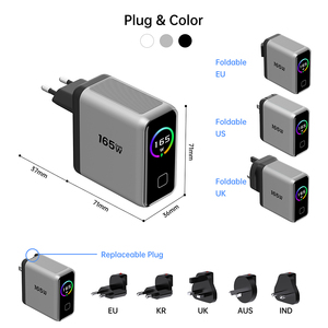 <span class=keywords><strong>Chargeur</strong></span> pliable 165W 140W GaN 100W <span class=keywords><strong>65W</strong></span> GaN PD pour mobile et ordinateur portable USB-C <span class=keywords><strong>rapide</strong></span> avec affichage, prise UK, chargeurs rapides USB-C - Product Image 2