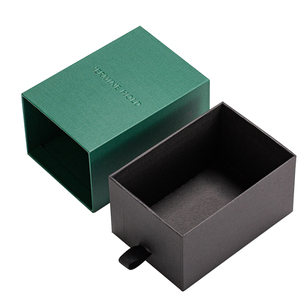 Luxury Custom Size Drawer Gift Box with Ribbon Recycled Materials Matt Lamination & Embossing for Earring <b>Packaging</b> - Product Image 1