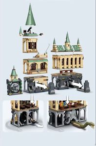 Blocs de construction personnalisables sur <span class=keywords><strong>le</strong></span> thème du monde <span class=keywords><strong>magique</strong></span> - Château de sorcier compatible universellement, 4 maisons, figurines, ensemble cadeau en vrac_Train à vapeur - Product Image 3