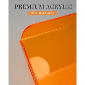 Plateau en acrylique translucide orange, élégant plateau de service pour table basse, cuisine et coiffeuse - Organisateur durable et moderne - Product Image 2