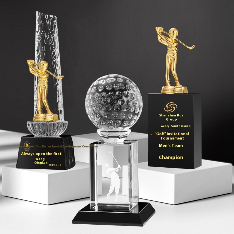 Customizable Creative Crystal Golf Trophy Small