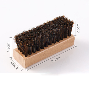 Brosse de nettoyage pour chaussures à manche en bois personnalisable et réutilisable, en bois de hêtre et crin de cheval, pour le polissage du cuir/daim - Vente en gros - Product Image 3