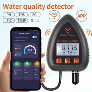 เครื่องตรวจวัดคุณภาพน้ำดิจิตอล 5 in 1 แบบ WiFi  วัดความเค็ม TDS EC/TDS/S.G  พร้อมแอปตรวจสอบ วัดค่า PH สำหรับสระว่ายน้ำและปลา - Product Image 5