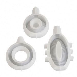 Molde de Silicona para Florero Circular de Estilo Nórdico, Ovalado, con Rayas, Grande, en Forma de Donut - Product Image 1