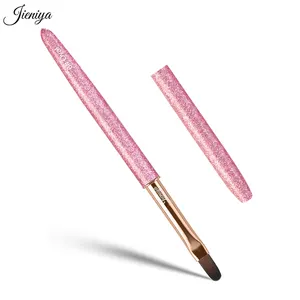 JIENIYA prezzo di fabbrica Kolinsky/Nylon capelli rosa glitter decorativo manico/francese/ovale/gel Ombre pennello Set