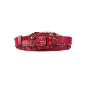 Ceinture en cuir Angelina avec strass et crâne, 3,8 cm x 105 cm, en cuir de vache véritable, accessoire de mode décontracté - Product Image 4