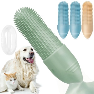 Custom 360 Degrees <b>Dog</b> <b>Tooth</b> <b>Brushing</b> Kit Cat Toothbrush Food Grade Silicone <b>Dog</b> Finger Toothbrush for <b>Dog</b> <b>Teeth</b> Cleaning - Product Image 1