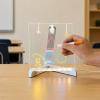 Tableau Lumineux d'Affichage LED en Acrylique Créatif pour Enfants, Bloc-notes de Dessin et d'Écriture, pour Décoration d'Intérieur, Idéal en Coffret Cadeau