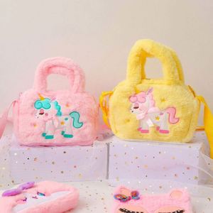 Petit sac bandoulière de voyage pour enfant, sac à main licorne en peluche pour filles, cadeau d'anniversaire - Product Image 2