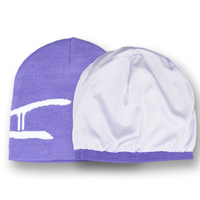 Bonnet Personnalisé en Tricot Jacquard Réversible sans Revers Doublé Satin Hiver Style Y2K