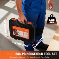 Juego de Herramientas Manuales Básicas para el Hogar con Estuche, para Mantenimiento del Hogar, Artículos Esenciales para Dormitorios y Proyectos de Bricolaje