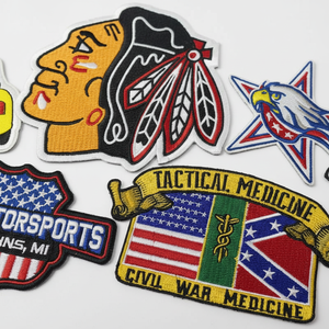 Écusson brodé en <span class=keywords><strong>feutre</strong></span> perlé avec logo personnalisé OEM en gros W10, grand patch brodé avec paillettes, à repasser/à coudre, pour vêtements, chapeaux, résine - Product Image 1