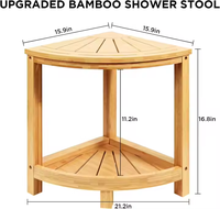 Repose-pieds et siège de douche d'angle en bambou, deux pièces, montage facile, imperméable, antidérapant, tabouret de salle de bain
