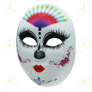 <span class=keywords><strong>Masque</strong></span> de crâne en sucre pour la Journée des Morts, imprimé floral coloré paon, <span class=keywords><strong>masque</strong></span> de cosplay pour Halloween, costume de fête mexicaine - Product Image 4