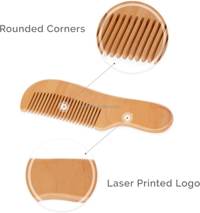 Cepillo y Peine Redondos para el Cabello con Logotipo Personalizado, Herramienta Circular para el Cuidado del Cabello, para Recién Nacidos, Bebés, Niños Pequeños, Hechos a Mano con Madera de Bambú Natural - Product Image 3
