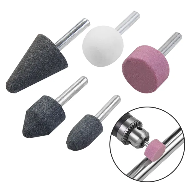 Mounted Points Abrasive Stone Heads 5pcs/set With Free PVC 1/4 Inch Shank For Rotary Tools Polishing