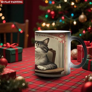 Mug en céramique noire givrée 11oz, changeant de couleur à la chaleur, vierge pour sublimation, pour design personnalisé - Product Image 2