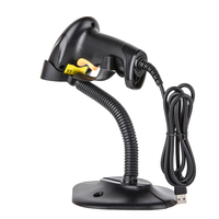 Escáner de Código de Barras con Cable de Alta Gama 1D CCD con Soporte, Interfaz USB, Escaneo Continuo, Lector de Código de Barras con Escaneo Automático para Logística