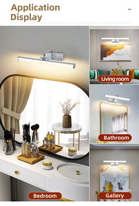 Applique murale moderne élégante en argent, éclairage élégant pour tableau, pour la décoration murale intérieure de la maison - Product Image 2