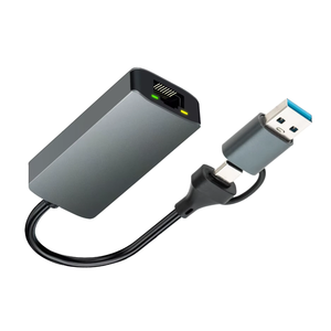 Adaptateur réseau D2043 en aluminium, type C 3.1 + USB 3.0, câble USB-C vers <span class=keywords><strong>Ethernet</strong></span> Gigabit - Product Image 1