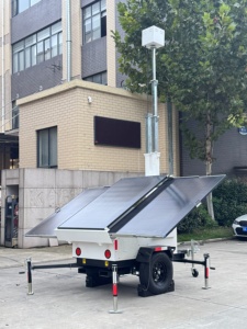 Usa Standard CCTV Trailer Tower Solar <b>Security</b> Trailer Monitoring System Without <b>Camera</b> for Parking Lots - Product Image 2