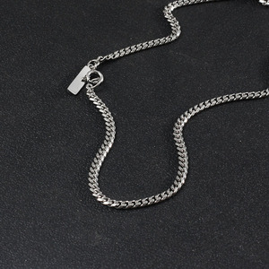 Esclusivo gioielli quotidiani da uomo collana a catena a maglia cubana in acciaio inossidabile lucidato a specchio <span class=keywords><strong>con</strong></span> larghezza 5mm <span class=keywords><strong>con</strong></span> parole personalizzate - Product Image 2