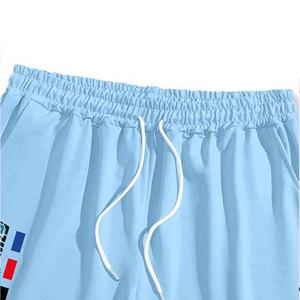 Conjunto de Camiseta y Pantalones Cortos con Estampado Gráfico Personalizado, Estilo Urbano, Corte Holgado, Estilo Hip Hop, Camiseta Deportiva con Estampado de Letras - Product Image 4