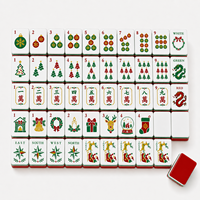 Juego de Mahjong Americano Personalizado, 160 Fichas con Jokers, 4 Capas, Cascanueces Navideño Rojo y Verde, Juego Familiar para 4 Jugadores