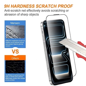 ฟิล์มกระจกนิรภัยกันแสงสีฟ้า HD ใส 9H สำหรับ <span class=keywords><strong>iPhone</strong></span> 18 17 16 15 14 13 <span class=keywords><strong>12</strong></span> 11 X Pro Max หนา 0.33 มม. ขอบโค้ง 2.5D - Product Image 3