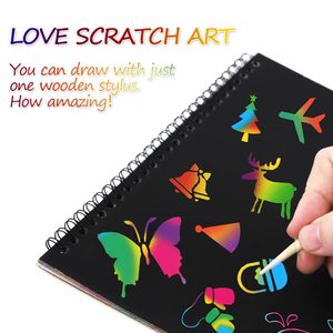 Papier à gratter arc-<span class=keywords><strong>en</strong></span>-ciel HUA, art créatif, carte colorée, <span class=keywords><strong>dessin</strong></span>, livre de peinture DIY, YF032 CN ZHE - Product Image 2