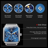 LOGO OEM 50 PIÈCES OLEVS Montre de luxe pour homme, mode, étanche, lumineuse, date, chronographe, classique, originale, montre à quartz pour homme, Reloj Hombr