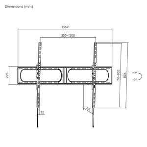Soporte de Pared para TV de Alta Resistencia de 125 kg, Perfil Bajo, Universal, para LED, Inclinable, para TV de <span class=keywords><strong>37</strong></span> a 140 <span class=keywords><strong>Pulgadas</strong></span>, Máx. VESA 1200x800 - Product Image 6