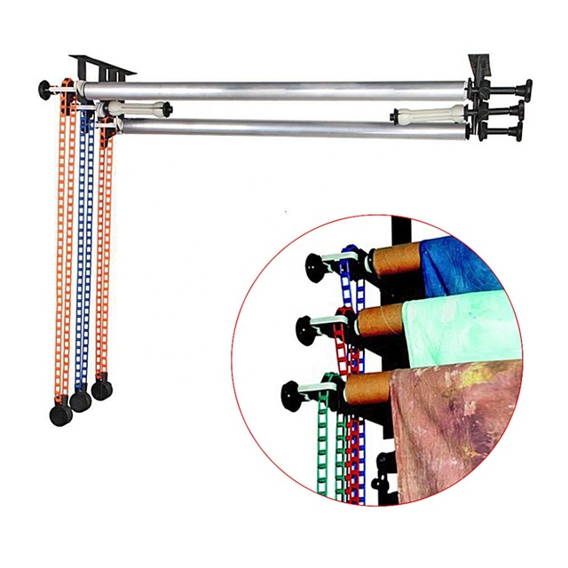 Photographic Backdrop 3 Rollers Ceiling/Wall Mounted Stand Manual Support System
